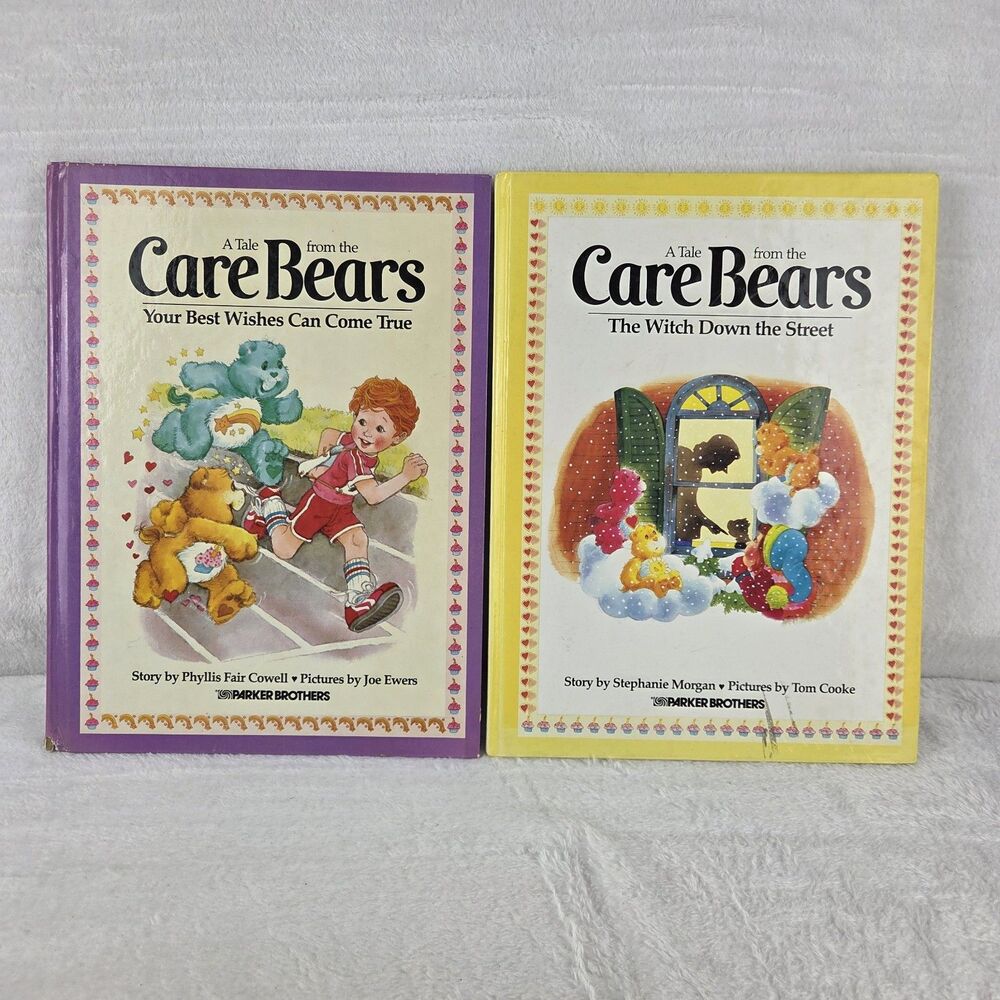Vintage Care Bears Books Lot of 2 Parker Brothers 1980s Hardcover Set